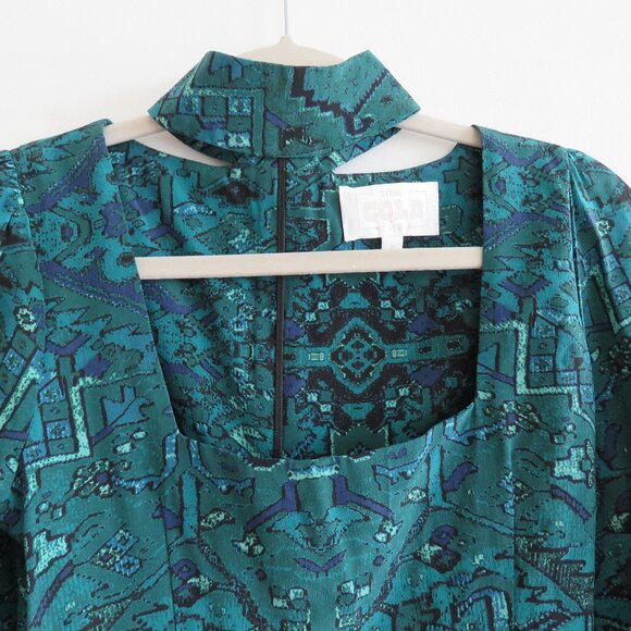 STONE COLD FOX 100% Silk Holloway Top in Green Carpet Boho Aztec - Size XS - Picture 4 of 14